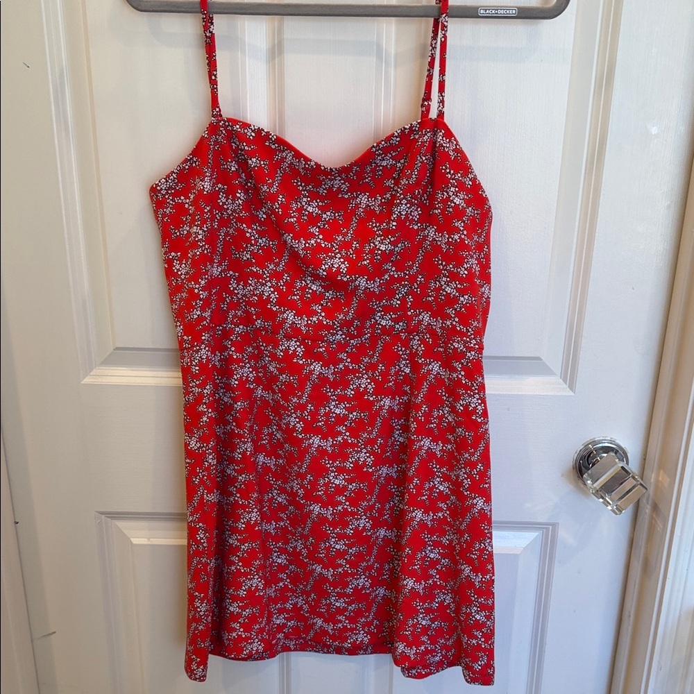 French Connection Red Floral Slip Dress